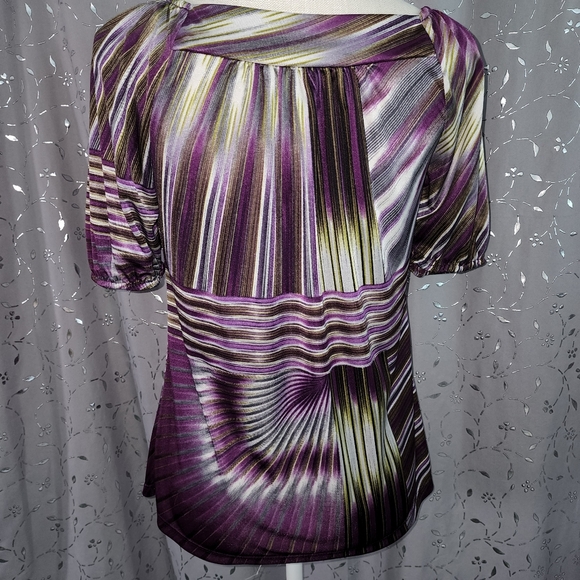 Beautiful Multi-Color Satiny Blouse, Small - Picture 5 of 9